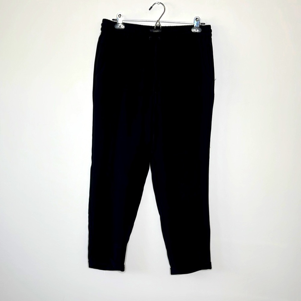 J.CREW Black Cuffed‎ Ankle Drawstring Waist Pants w/ Pockets Size 6